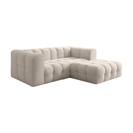 Canapé d’angle MILOE MINI – Velours – 3 places, angle droit fixe