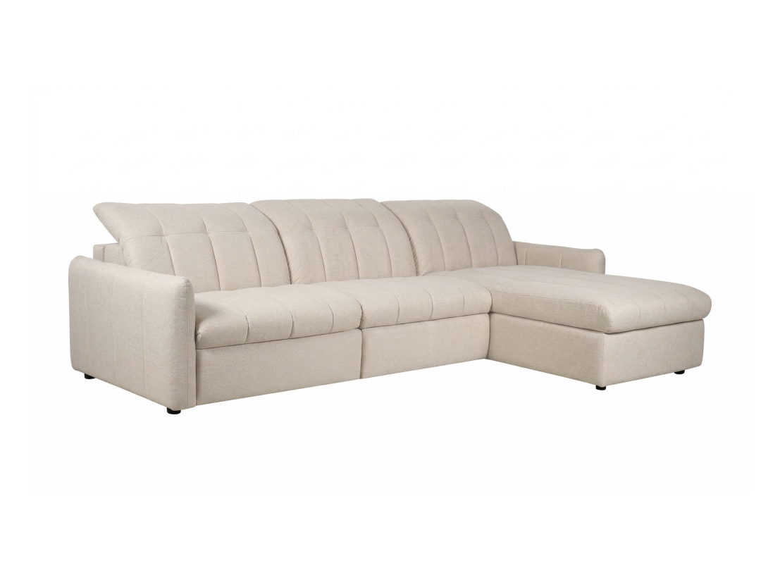 Canapé d'angle ROMA – Tissu – Convertible express réversible avec relax électrique et coffre