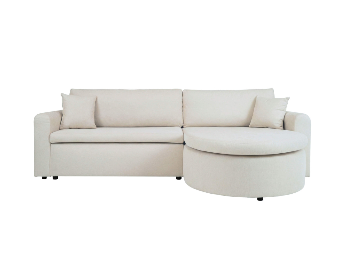 Canapé d’angle VERA – Tissu – Convertible réversible avec coffre de rangement