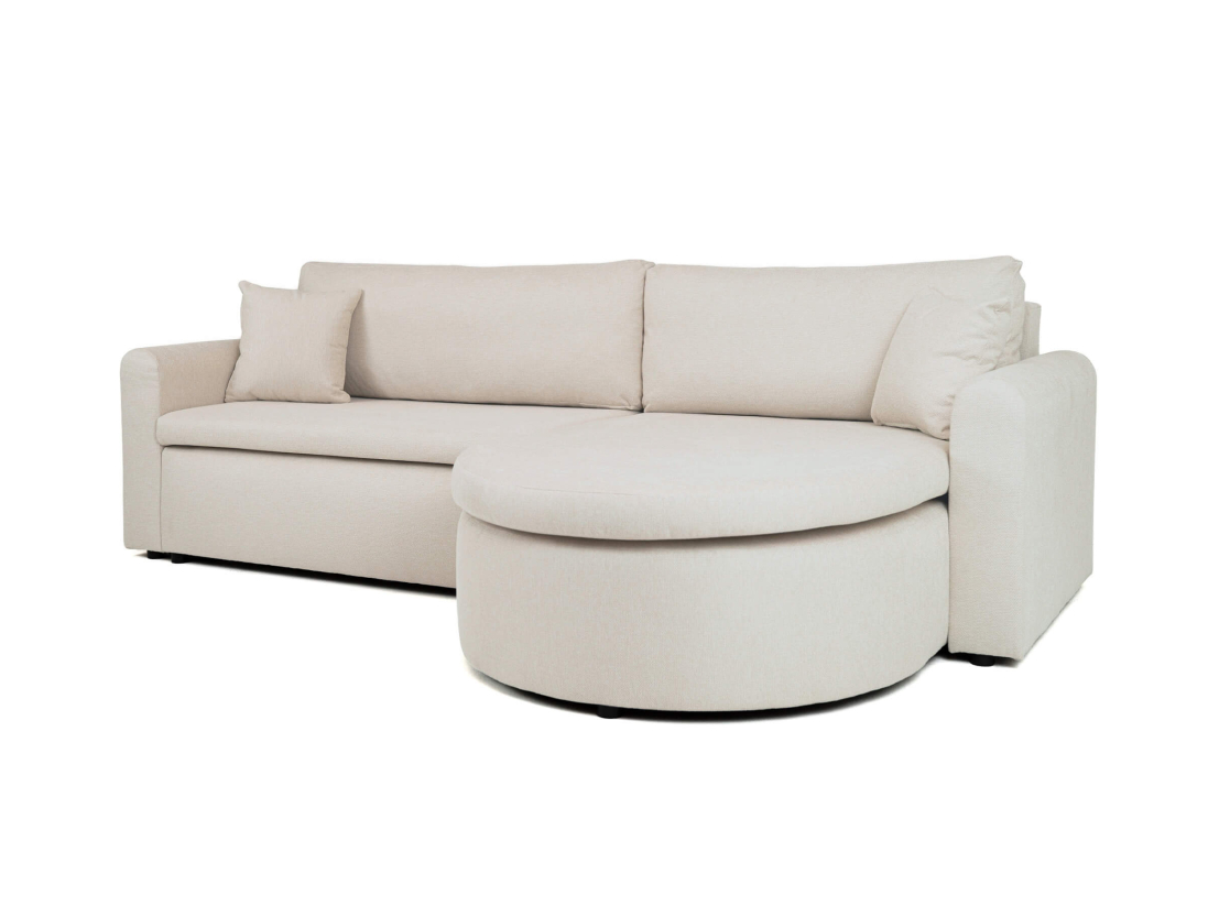Canapé d’angle VERA – Tissu – Convertible réversible avec coffre de rangement