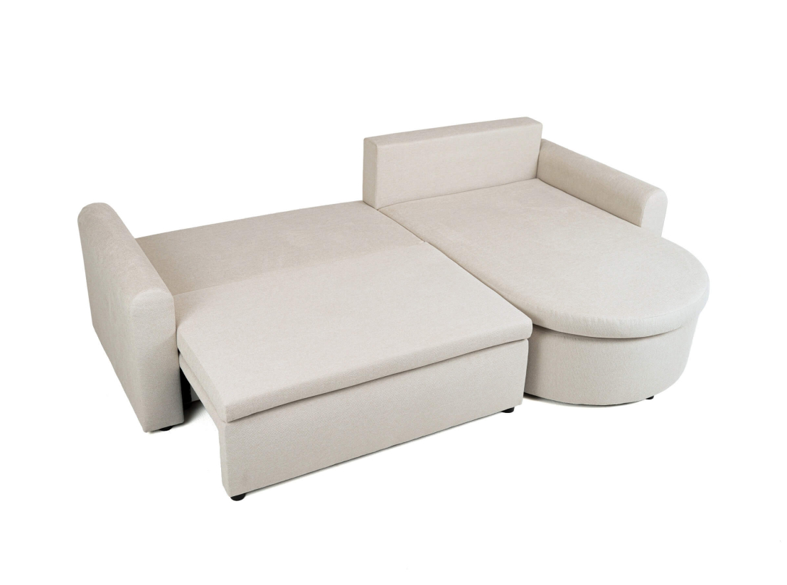 Canapé d’angle VERA – Tissu – Convertible réversible avec coffre de rangement
