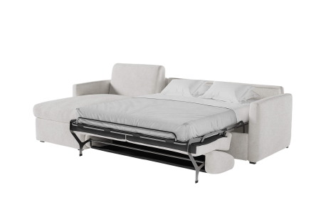 Canapé d'angle réversible convertible express 4 places AGATHE couchage quotidien 160x190cm en tissu bouclette