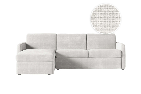 Canapé d'angle réversible convertible express 4 places AGATHE couchage quotidien 160x190cm en tissu chenille