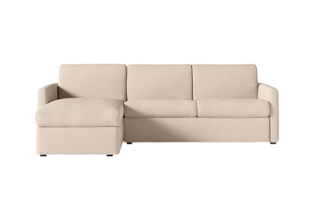 Canapé d'angle réversible convertible express 4 places AGATHE couchage quotidien 160x190cm en tissu