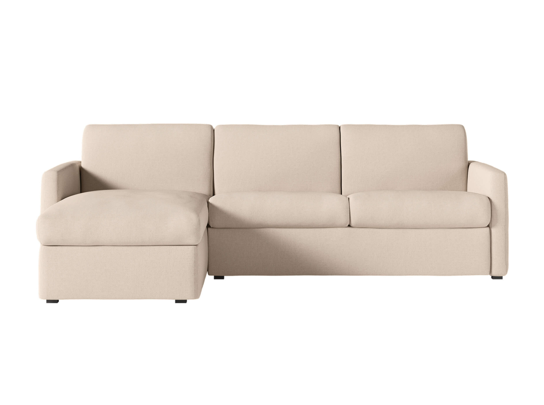 Canapé d'angle réversible convertible express 4 places AGATHE couchage quotidien 160x190cm en tissu