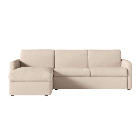 Canapé d'angle réversible convertible express 4 places AGATHE couchage quotidien 160x190cm en tissu