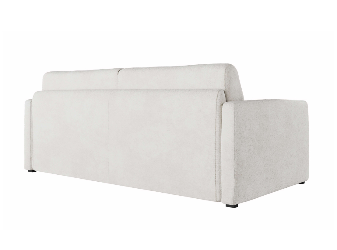 Canapé convertible express 3 places AGATHE couchage quotidien 160x190 en tissu bouclette - Matelas épaisseur 13cm