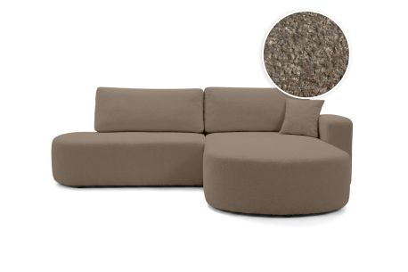 KIARA - Canapé d'angle max KIARA réversible et convertible 5 places en tissu bouclette