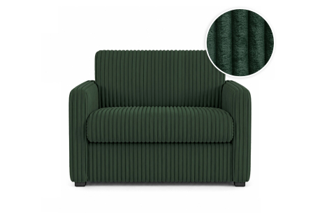 Fauteuil AGATHE convertible express couchage quotidien 70x190cm en velours côtelé épais