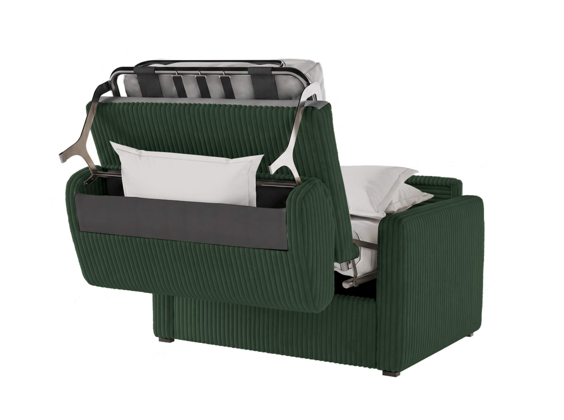 Fauteuil AGATHE convertible express couchage quotidien 70x190cm en velours côtelé épais