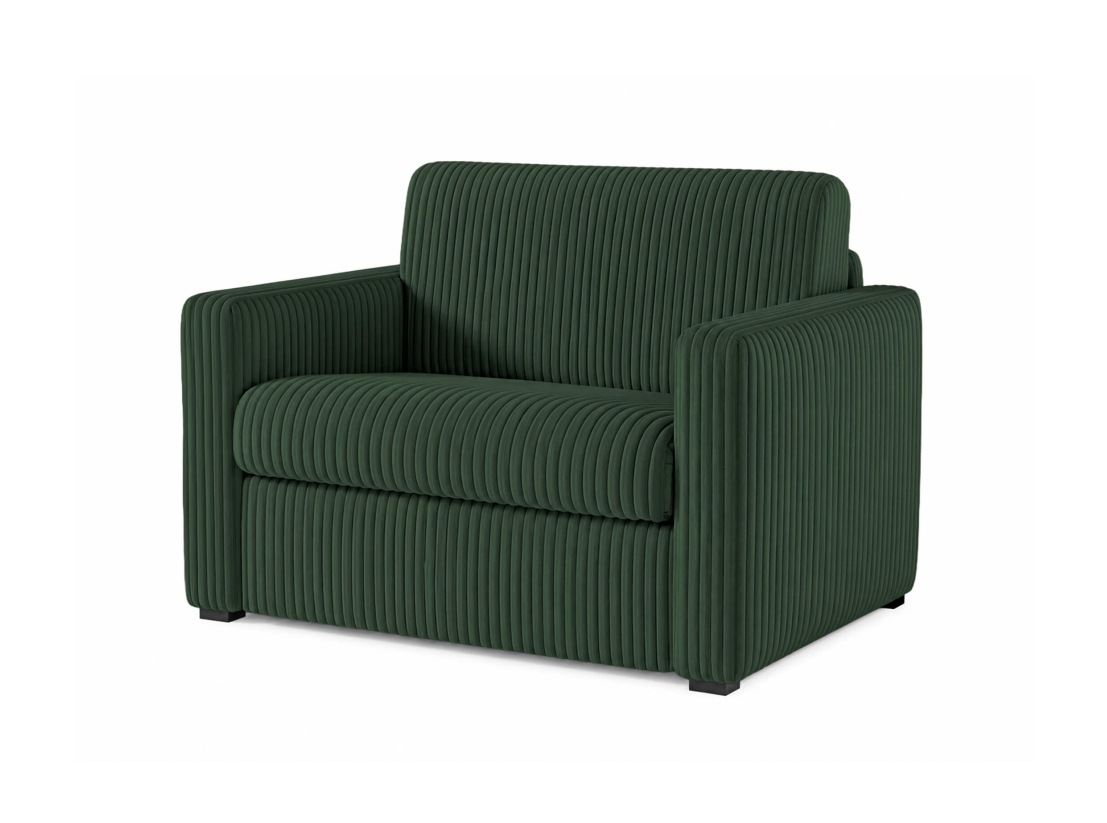 Fauteuil AGATHE convertible express couchage quotidien 70x190cm en velours côtelé épais