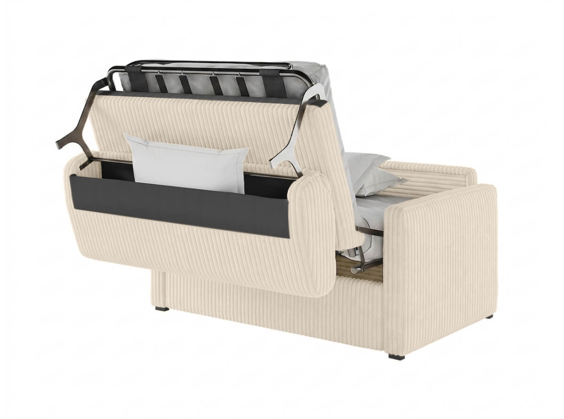 Fauteuil AGATHE convertible express couchage quotidien 100x190cm en velours côtelé épais