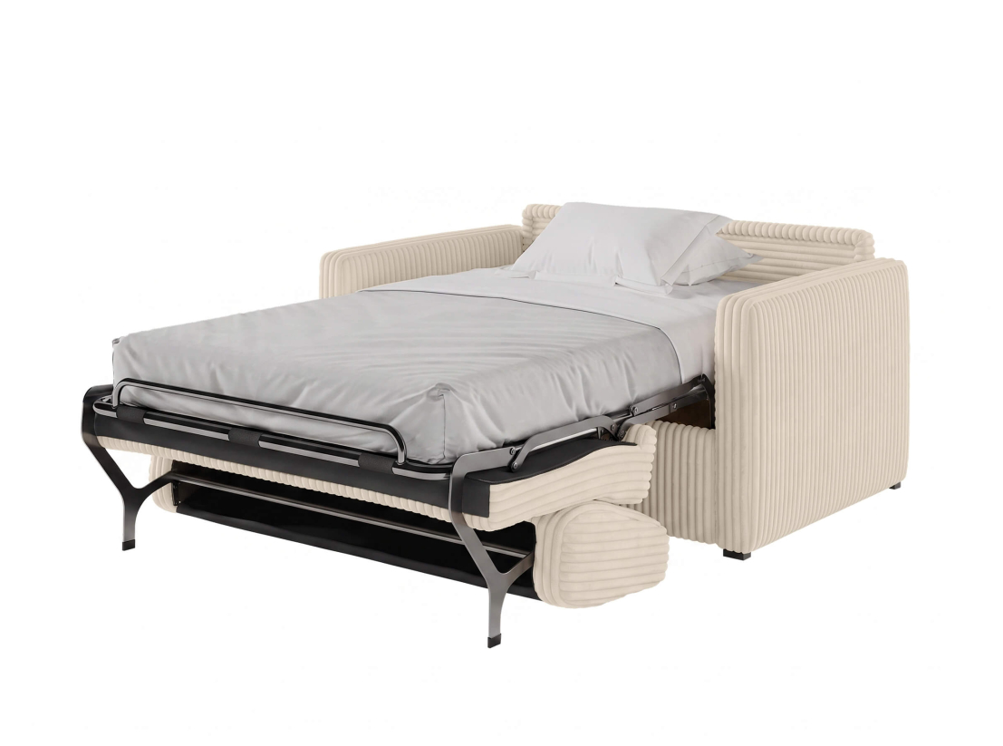 Fauteuil AGATHE convertible express couchage quotidien 100x190cm en velours côtelé épais