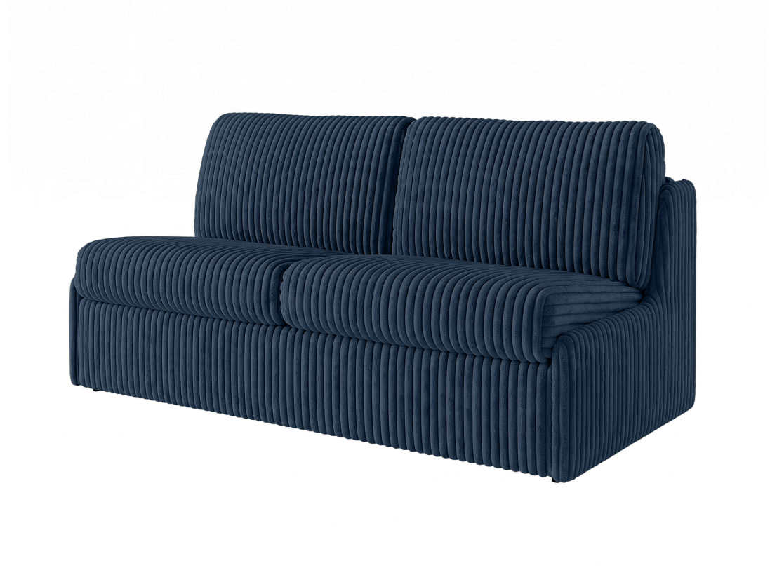 Canapé convertible express 3 places AGATHE couchage quotidien 140x190cm sans accoudoirs en velours côtelé épais