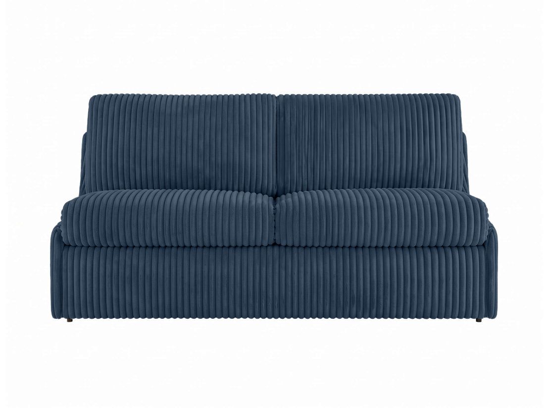 Canapé convertible express 3 places AGATHE couchage quotidien 140x190cm sans accoudoirs en velours côtelé épais