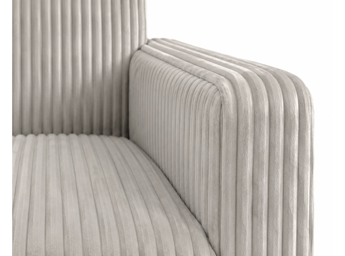 Canapé d'angle réversible convertible express 4 places AGATHE couchage quotidien 140x190cm en velours côtelé épais