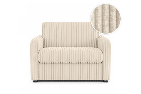 Fauteuil AGATHE convertible express couchage quotidien 70x190cm en velours côtelé épais