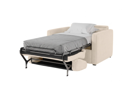 Fauteuil AGATHE convertible express couchage quotidien 70x190cm en velours côtelé épais