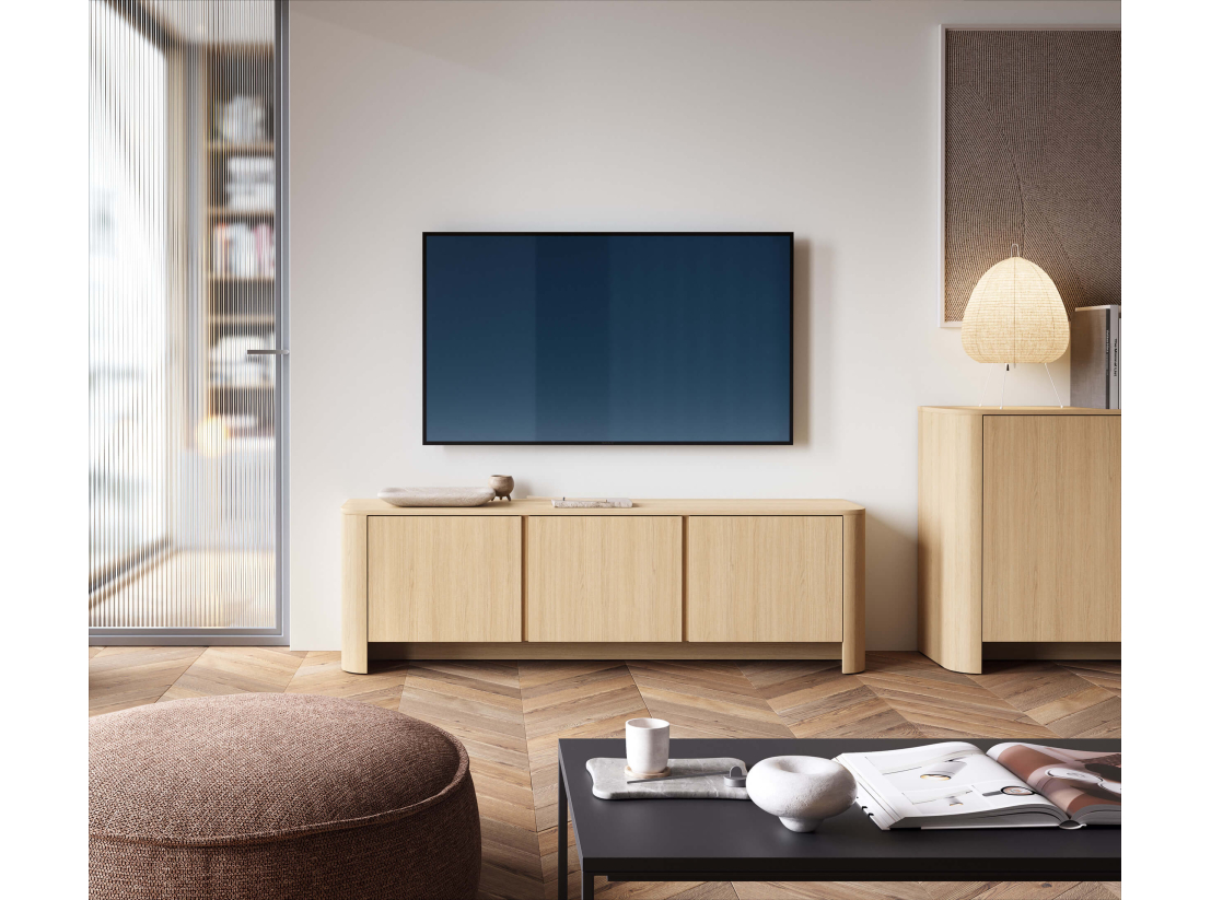 Meuble TV SAVIO - 3 portes de rangement