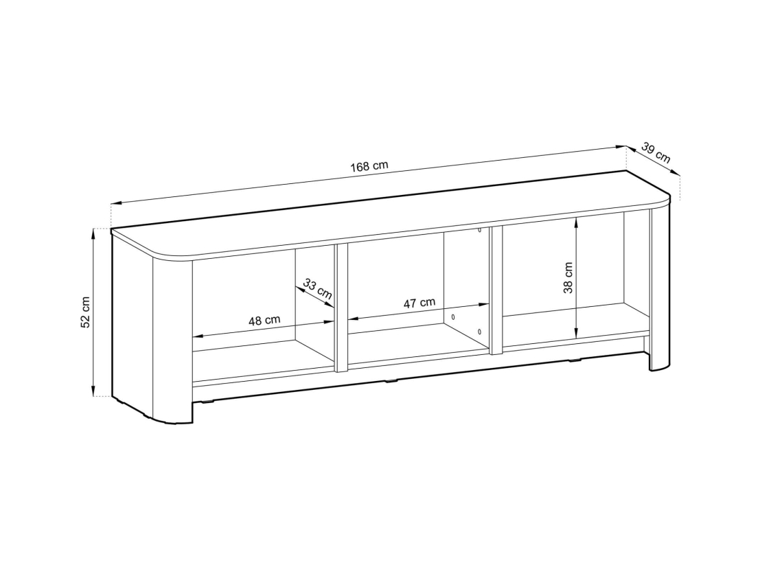 Meuble TV SAVIO - 3 portes de rangement