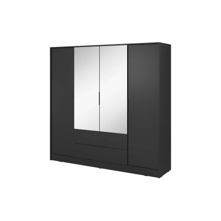 Armoire MIRAGE avec miroirs - Penderie, 4 portes et 2 tiroirs