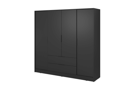 Armoire MIRAGE - 4 portes, 2 tiroirs et penderie intégrée
