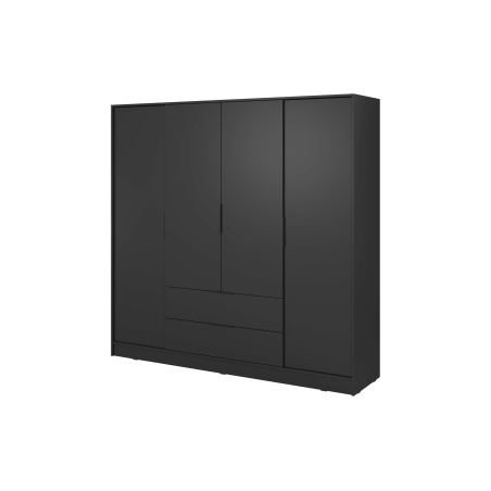 Armoire MIRAGE - 4 portes, 2 tiroirs et penderie intégrée