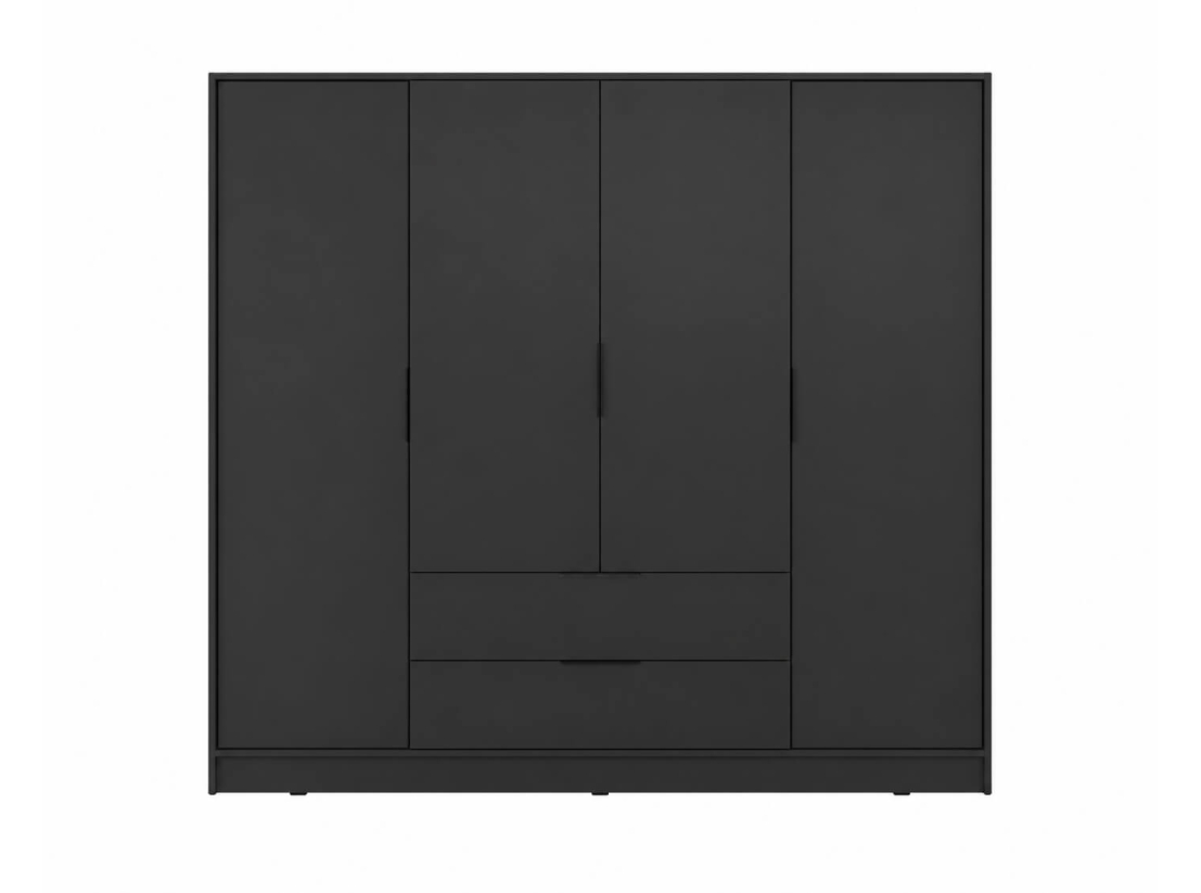 Armoire MIRAGE - 4 portes, 2 tiroirs et penderie intégrée