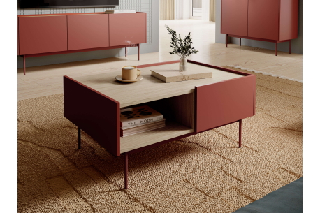 Table basse VIVARO- 2 tiroirs et niche de rangement