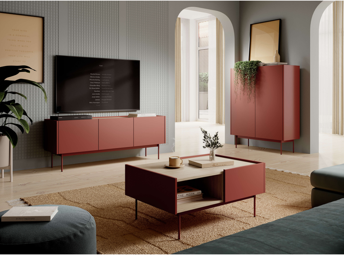 Table basse VIVARO- 2 tiroirs et niche de rangement