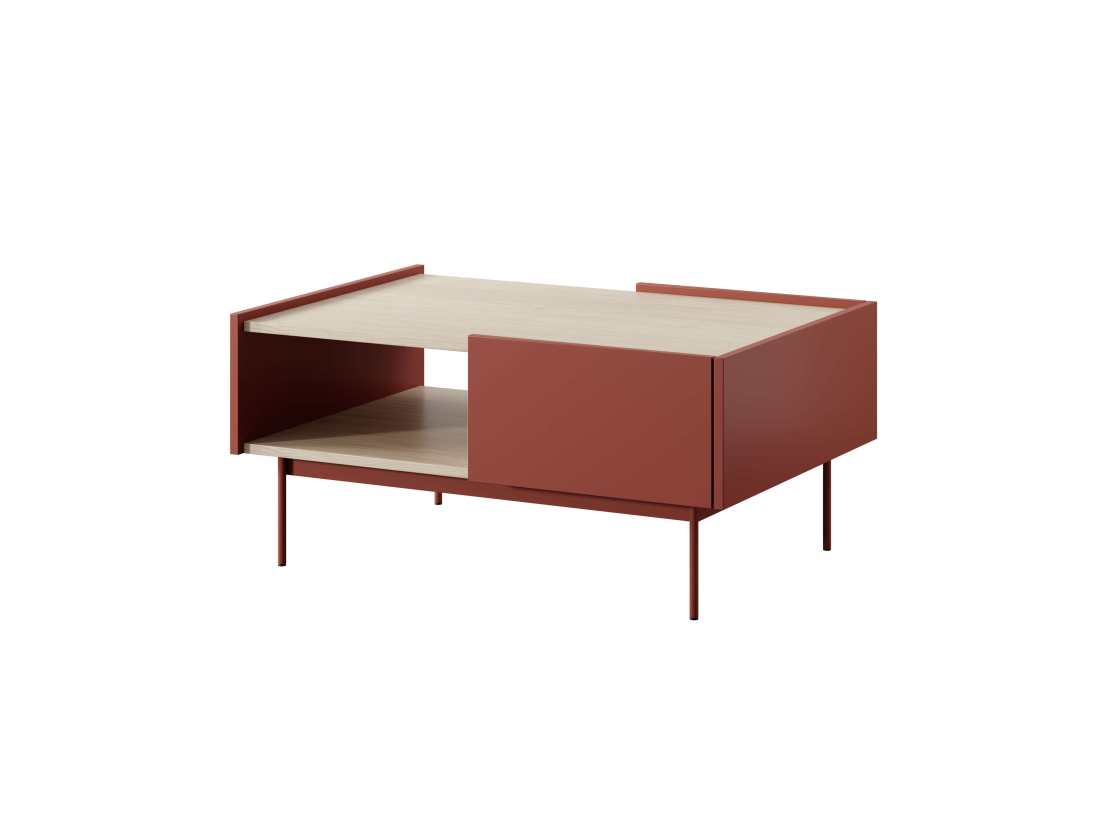 Table basse VIVARO- 2 tiroirs et niche de rangement