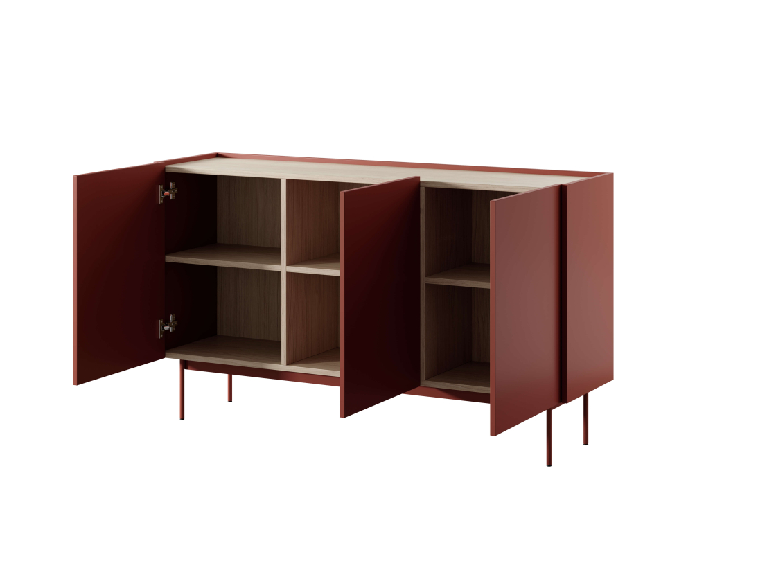 Buffet bas VIVARO- 3 portes et 6 étagères