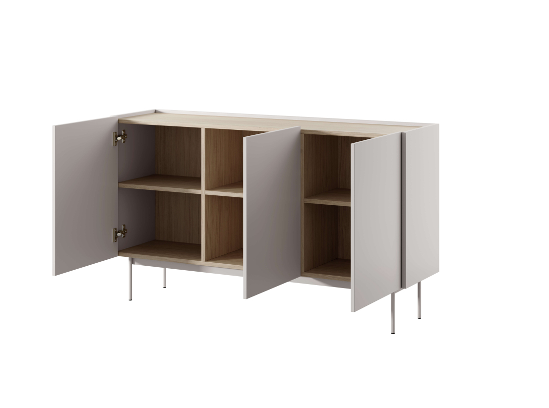 Buffet bas VIVARO - 3 portes et 6 étagères
