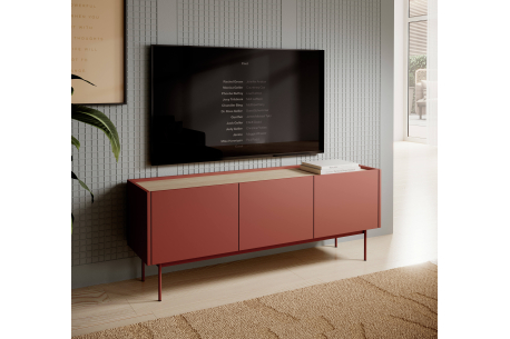 Meuble TV VIVARO - 3 portes et 3 étagères de rangement
