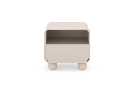 Table de chevet ALBA –  Pieds sphériques et rangements