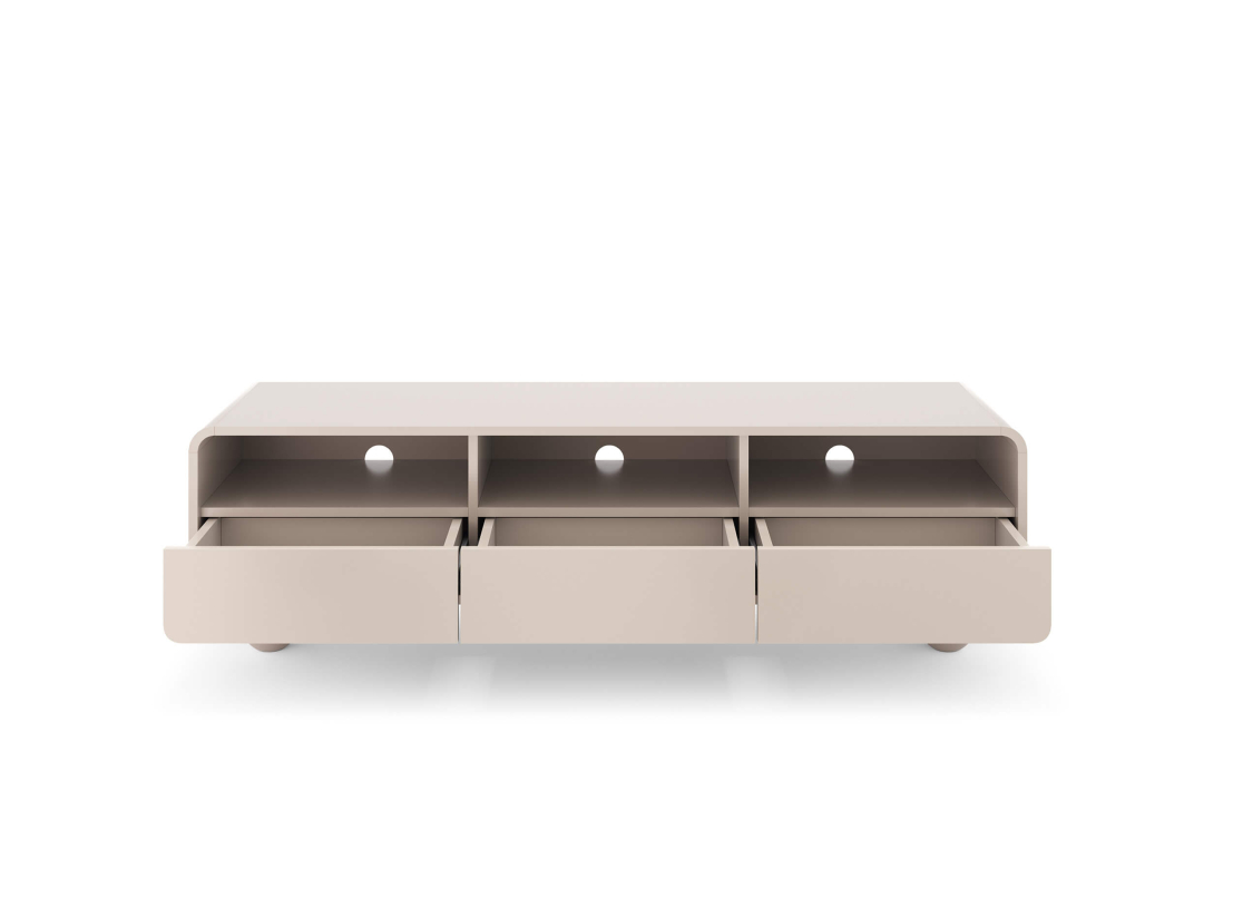 Meuble TV ALBA – 3 tiroirs et 3 niches de rangement