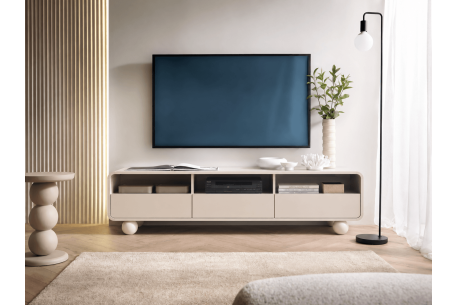 Meuble TV ALBA  – Rangement généreux avec tiroirs et niches