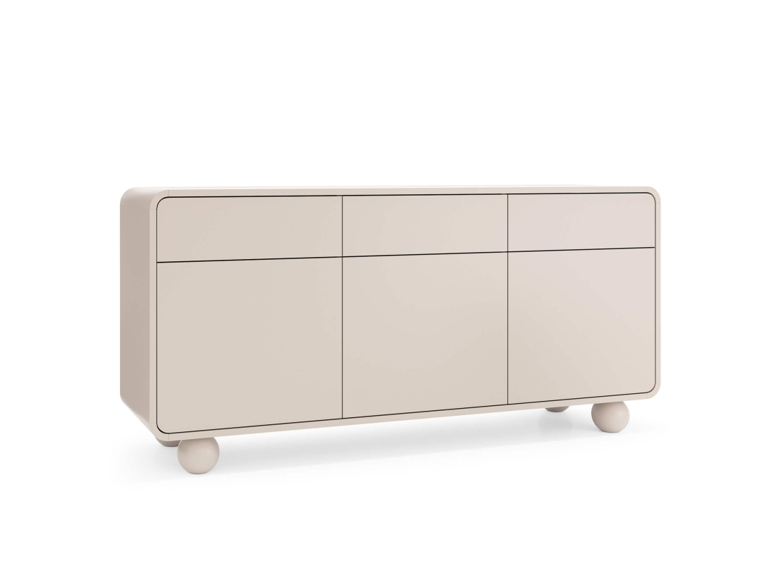 Buffet bas ALBA – 3 portes, 3 tiroirs, rangement structuré