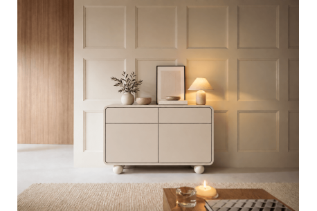 Buffet bas ALBA – 2 portes et 2 tiroirs, rangement structuré
