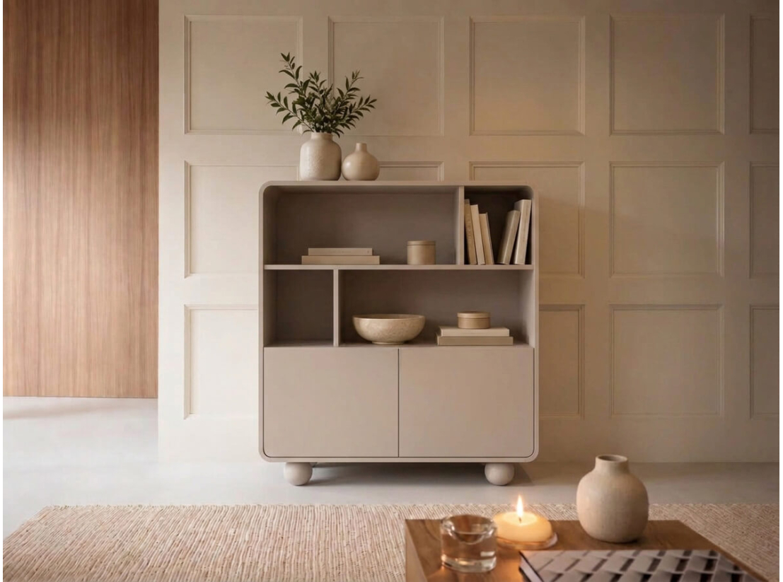 Buffet haut ALBA –  2 portes et 4 niches de rangement