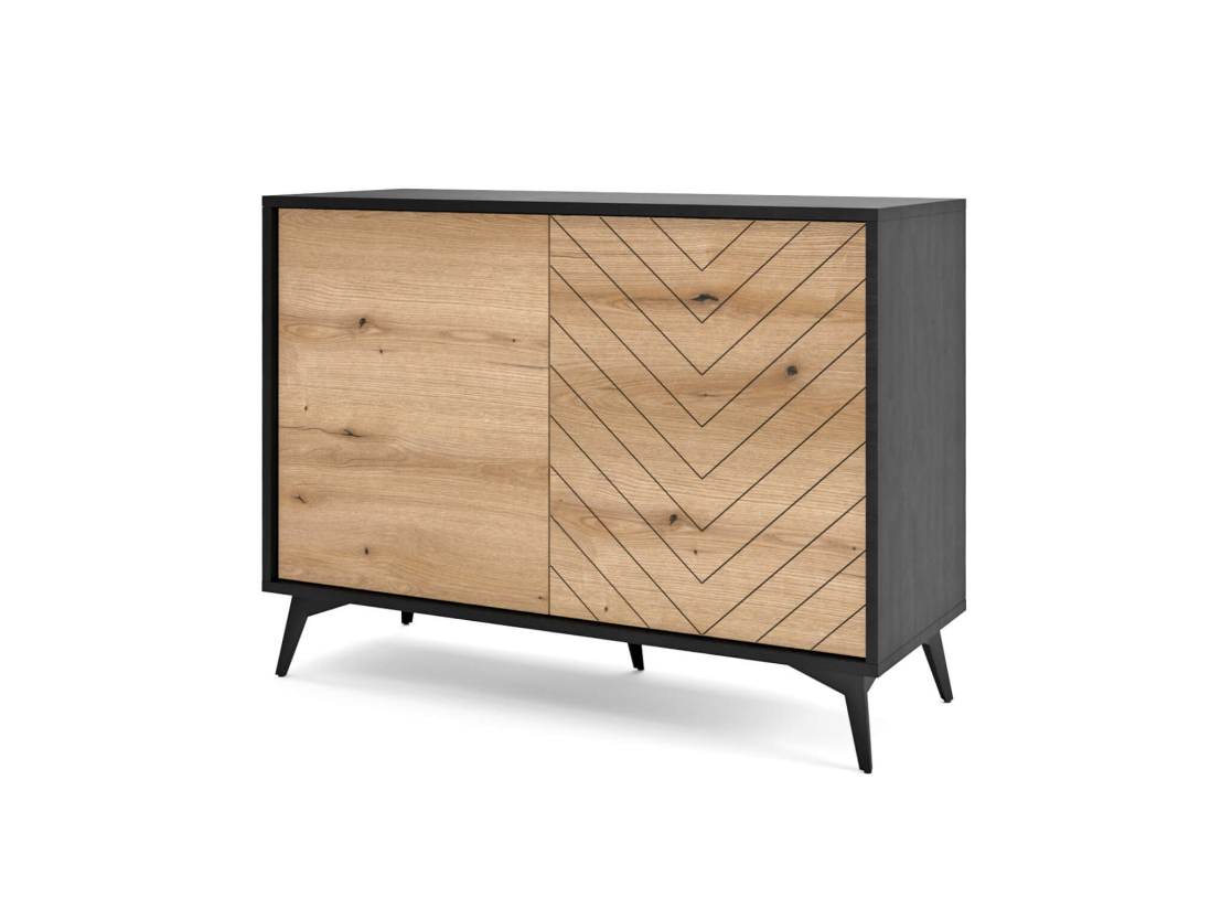 Buffet bas VARENA –  2 portes et 4 étagères de rangement