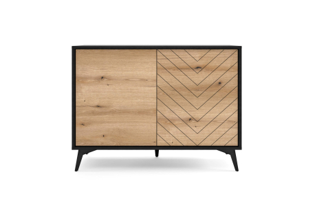 Buffet bas VARENA –  2 portes et 4 étagères de rangement
