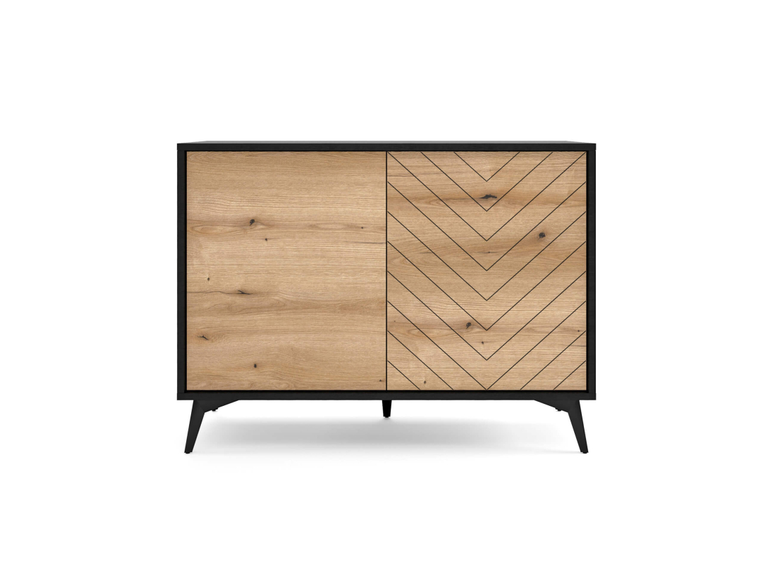 Buffet bas VARENA –  2 portes et 4 étagères de rangement