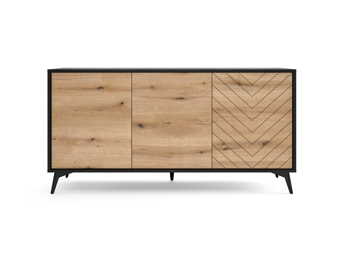 Buffet bas VARENA –  3 portes et 6 étagères