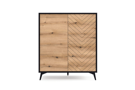 Buffet haut VARENA –  Grand rangement 2 portes et 6 étagères