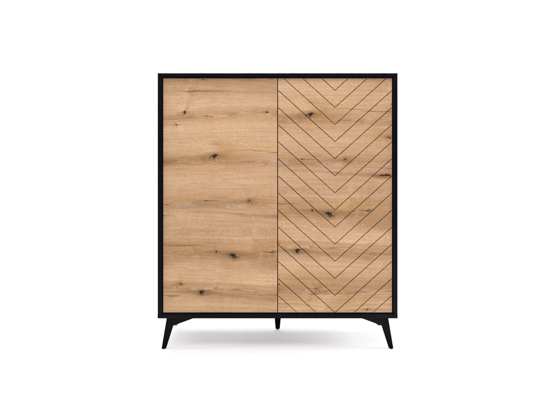 Buffet haut VARENA –  Grand rangement 2 portes et 6 étagères