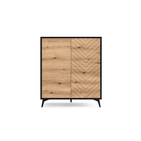 Buffet haut VARENA –  Grand rangement 2 portes et 6 étagères