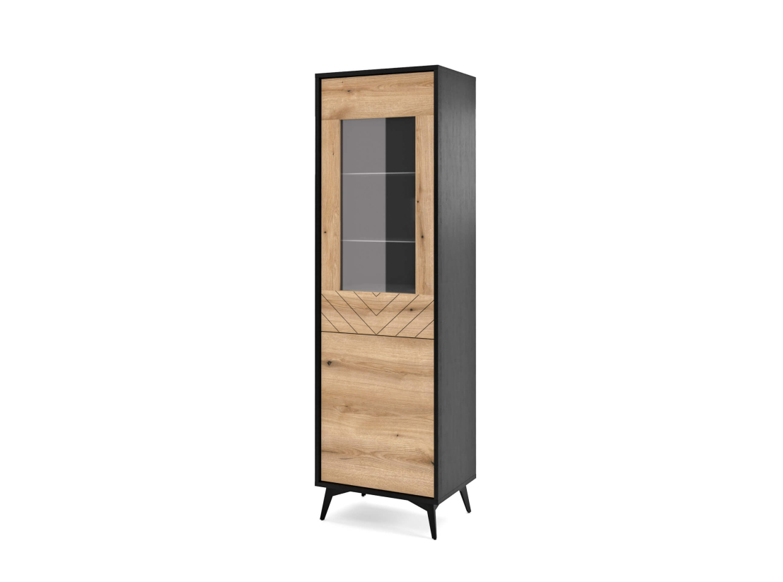 Vitrine VARENA – Bois et verre – 5 étagères