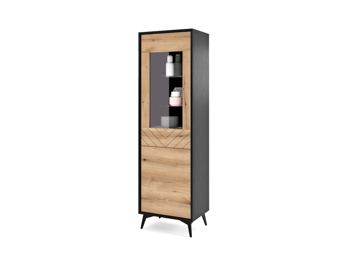Vitrine VARENA – Bois et verre – 5 étagères