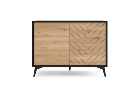 Buffet bas VARENA  – 3 tiroirs et 1 porte